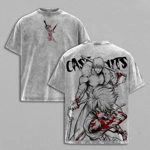 Maki Zenin x Toji Fushiguro Tee Washed – Jujutsu Kaisen Vintage Washed Heavy Cotton Oversized Anime Manga T-Shirt & Hoodie, Double Printed Dark Aesthetic Graphic, Heavenly Restriction Power Edition, Retro Unisex Streetwear JJK Merch