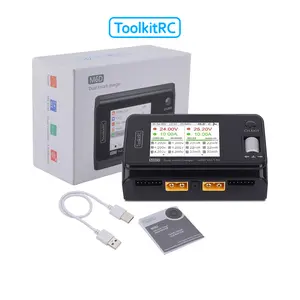 ToolkitRC M6D 500W 25A Dual Channel RC Lipo Battery Charger, World's Smallest Pocket Smart Balance Charger Discharger for FPV Drone RC Car Boat