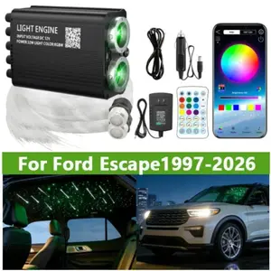 32W Twinkle APP Fiber Optic Starlight Headliner Lights Kit,1200pcs 12.5ft/4m 0.03in Optical Fiber Star Music Activated RGBW Ceiling Light Kit For Ford Escape 1997-2026