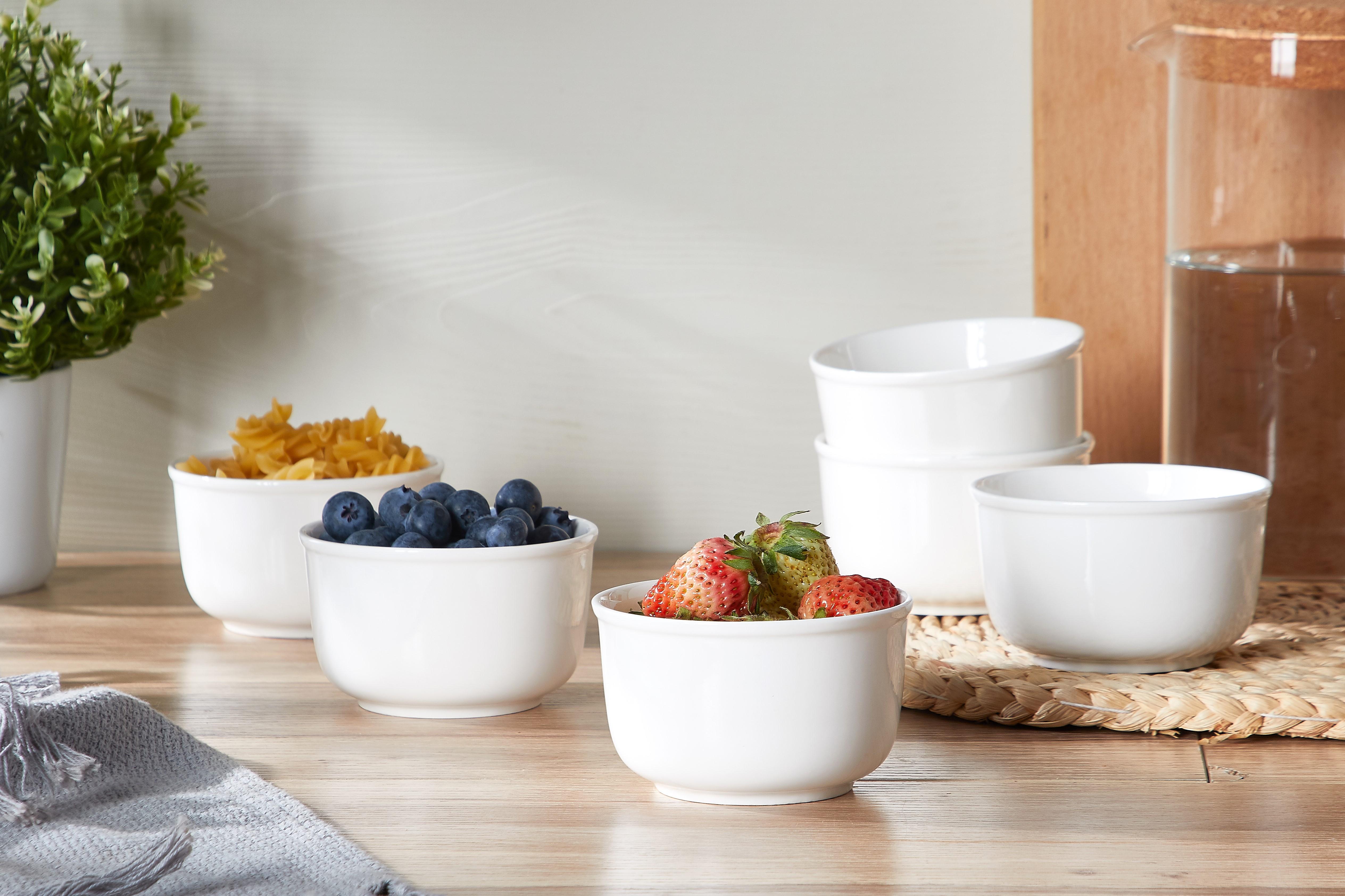 6pcs & 8pcs Porcelain Soup Bowls, 8oz White Ceramic Bowls For Kitchen, Cereal Bowl ForOatmealFruit, Salad, Ramen And Rice Bowl -Dishwasher & Microwave Safe Bowls, White,, IdealFor Daily Meals, Family Dinners, Parties, And Entertaining