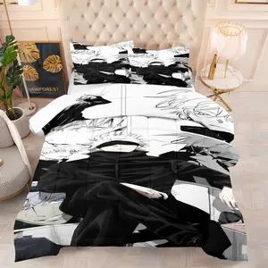 Jujutsu Kaisen Gojo Satoru Manga Collage Comforter Set, 2/3-Piece (1 Comforter + 1-2 Pillowcases) All-Season Soft Bedding, Anime Character Design, Soft Bedding Sets – Perfect Gift for JJK Fans
