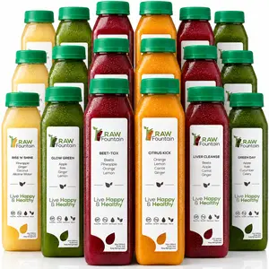 3 Day Juice Cleanse Detox by RAW Fountain, 18x 12oz Bottles of RAW Cold Pressed Juices, All Natural, No Gluten, No Wheat, No Artificial Flavors