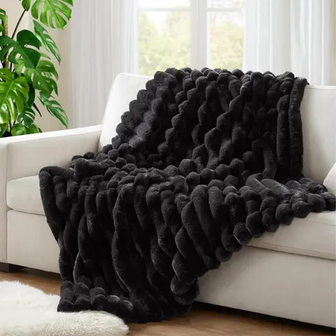 Shilucheng 330gsm Flannel Fleece Throw Blanket - Cozy Warm Fluffy Blanket with Gentle Heat, Soft Lightweight Plush California King Textile for Couch, Bedroom Room & House Decor, Cozy Warm Blanket