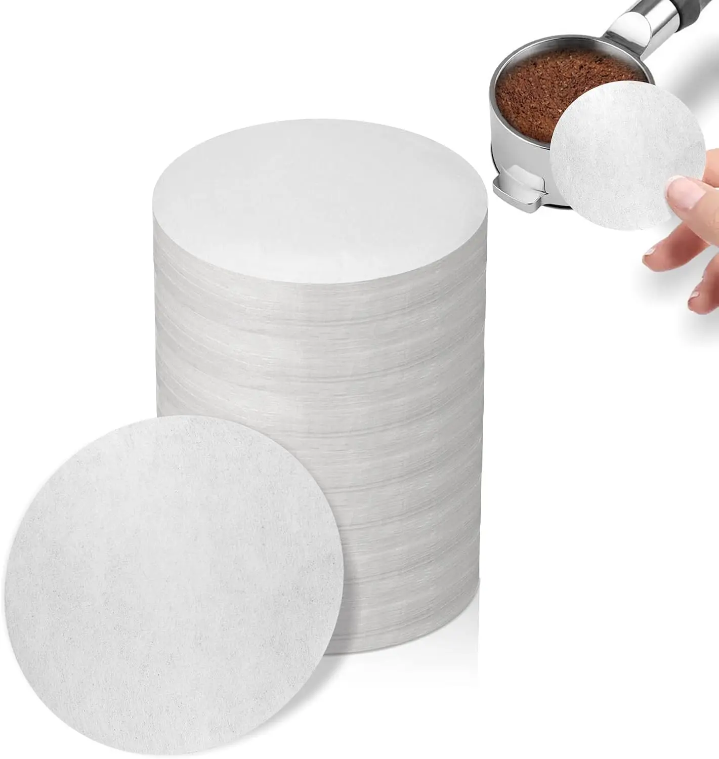 1000 count Coffee Paper Filter for Espresso Coffee Maker, 58 mm Unbleached Espresso Filter Puck Screen Portafilter Paper Compatible with Breville Barista, Mr. Coffee and Other Espresso Machine
