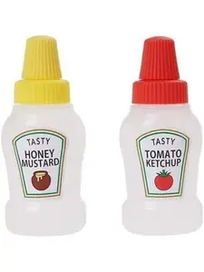 Mini Ketchup Bottles, 25ml Refillable Condiment Squeeze Bottle Salad Dressing Tomato Ketchup Mayo Syrup Squeeze Containers for  Adults Bento Box for Office Worker Bento Box Diner Condiment Mayo