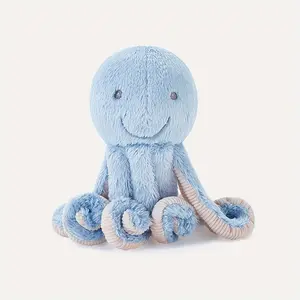 1pc Festive Blue Octopus Plush Toy - Soft Fluffy Stuffed Animal with Cute Smile, Perfect Christmas Gift for Home Decor or Collectors, Holiday Decoration, Playful Design, Highquality Stitching