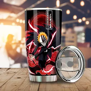 [New Anime Drinkware - Sale Up To 35%] Hollow Ichigo Tumbler Cup, Bleach Anime Car Interior Accessories, Vasto Lorde Form Design, Dark Soul Reaper Drinkware, Gift For Bleach Fans