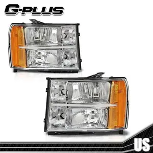 2pcs Clear Headlights Headlamps Fit For 2007-2013 GMC Sierra 1500 2500HD 3500HD