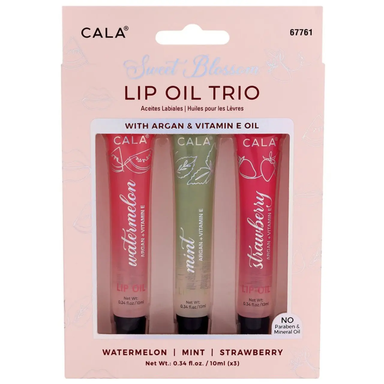 CALA Lip Oil Trio: Mint- Watermelon- Strawberry
