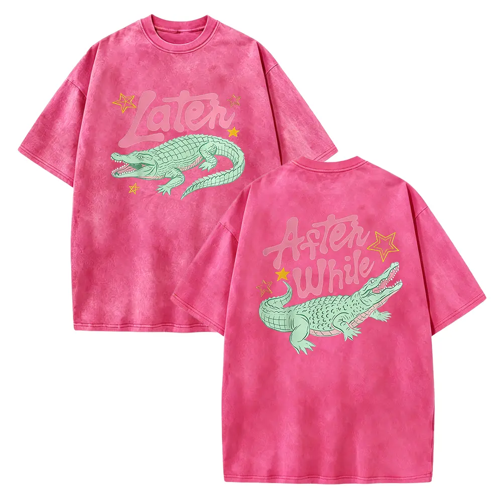 Retro Alligator Graphic Tee, "Later / After While" Southern Vibe Shirt,Cute Crocodile Top