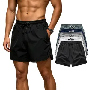 Men's 5-Pack Quick-Dry Athletic Shorts, Mens Clothing, Slim Fit Solid Color Breathable Style with Zippered Pockets, Drawstring Waist, Multi-Size, Suitable for Gym & Outdoor Daily Wear,summervibes