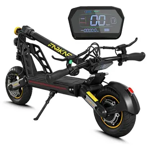 FARKAS 500W Electric Scooter For Adults & Teen, Max Range 40km/24miles, 35kph/21mph Folding E-Scooter With 10inch Off-Road Tires, Dual Rubber Suspension & Independent Single Disc Brakes, Turn Signal, Sign Light, Side Light, LED Front + Brake Light, Gift