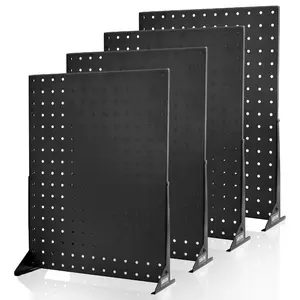 VEVOR Rotating Pegboard Display Stand, 7.4x 7.4x 17 in 4-Sided Spinning Peg Board Display with 24 Hooks, Thickened Cold-Rolled Steel Craft Rack Organizer for Grocery Retail Store Jewelry Shop, BlackVEVOR Super Brand Day