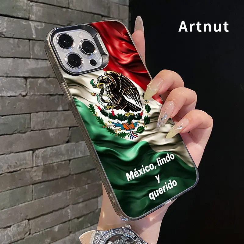 IMD Hybrid Waterproof Lightweight Cellphone Case Shell - Mexican Flag Reverie Pattern Casing for iPhone 15 Pro,16,16E,14 Plus,13,12,11 Pro Max,X,XS Max,XR - Protective Phone Accessories Gift for Girls, Durable