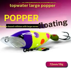 Large Mouth Water Splash Surface Wave Propeller 19g, Imitation Hard Bait for Snakehead and Bass, Lure Fishing Gear
