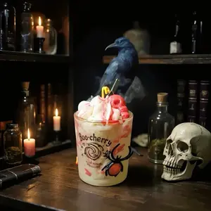 Boo-Cherry Halloween Candle with Spooky Design and Candle Decorations