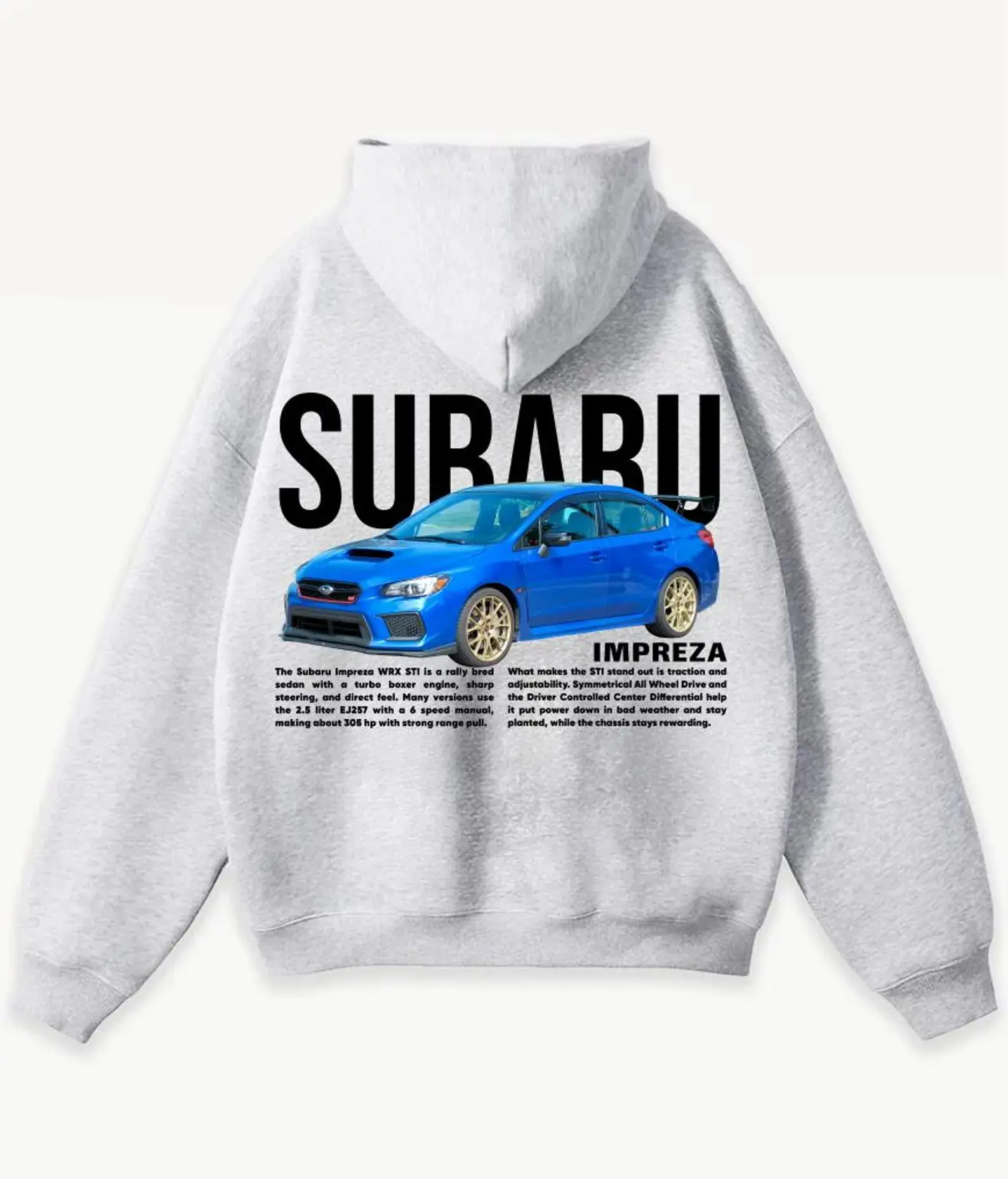Subaru Impreza WRX STI Enthusiast Hoodie Sweatshirt T-Shirt 2 Sided, JDM Tuner Car Fans Gift, Streetwear Unisex Tee