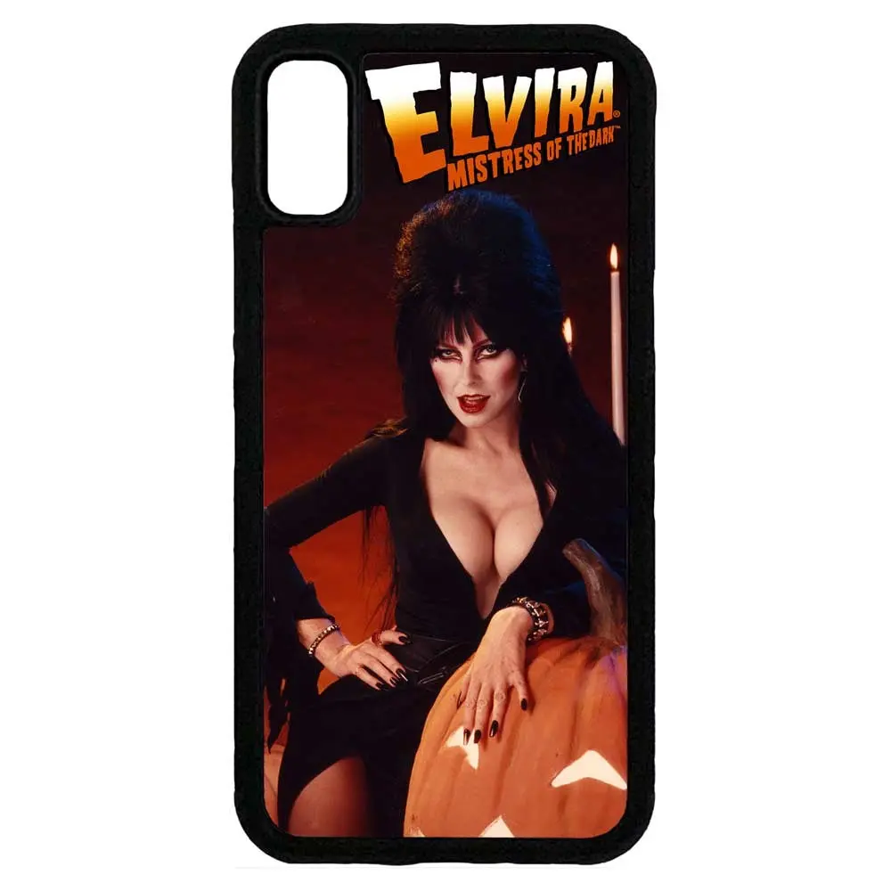 Elvira Pumpkin Iphone Black Rubber Case - Phone Accessories