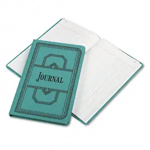 212 MAIN Neutral Office Supplies Boorum & Pease Journal Rule Record/Account Book - Blue - 300 Pages - 12 1/8 x 7 5/8 in