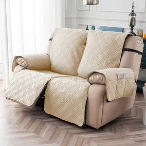 Waterproof 2-Seater Recliner Sofa Cover, Non-Slip Split Sofa Slipcover with Elastic Straps, Easy to Install, Furniture Protector, Couch Cover for Sofa
