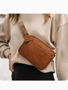 Women's Adjustable Strap PU Leather Waist Bag, Convertible Crossbody/belt Bag, Casual Bum Bag, Simple Shoulder Bag for Daily Use & Travel