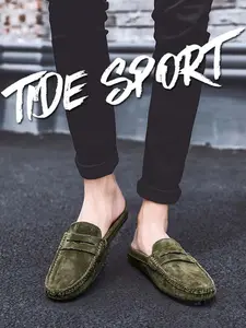 Men's Minimalist Solid Color Mule Shoes, Casual Comfortable Non-slip Slides for Outdoor, Fashionable Slippers for Indoor & Outdoor Wear