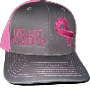 LGFU Breast Cancer Awareness Hat with Pink Ribbon Embroidery and Bold Statement Design