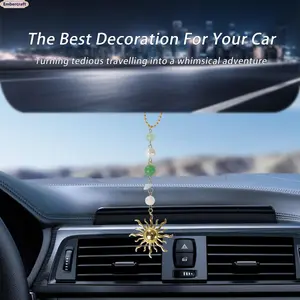 Crystal Stone Sun Suncatcher Prism Light Reflecting Boho Charm For Car Rearview Mirror And Home Window Decor Aesthetic Room Accessories Spiritual Healing Hanging Ornament Gifts For Women