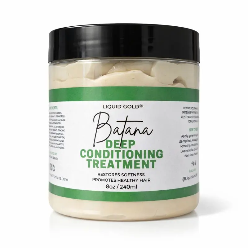 Batana Oil  Deep Conditioner Hair Mask Treatment by Liquid Gold   Batana Imported from Honduras. For long healthy hair. Promotes Hair Growth. Hair Care Treatment. 8oz Jar. Nourishing Moisturizing Haircare Peppermint Rosemary Blend