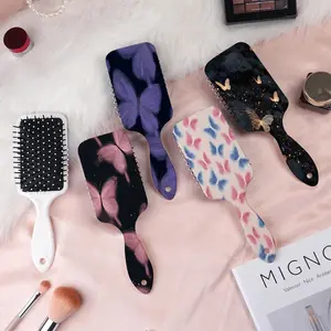 Butterfly Pattern Cushion Comb, Hair Styling Brush, Dense Easy-To-Use Comb, Unisex, Holiday Birthday Gift, Portable Manual Comb
