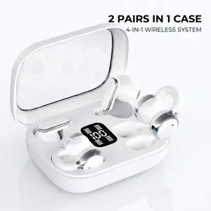 Fluffdrip Q10 2-in-1 TWS Wireless Earbuds in Transparent Space Capsule Case | LED Power Display & Touch Control | 4-in-1 Charging Box | Clear Calls & Continuous Sound