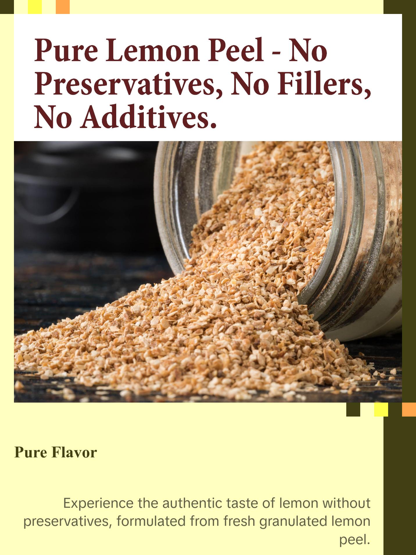 The Spice Way Granulated Lemon Peel  Pure Flavor No Preservatives Kosher Non GMO Salt Free