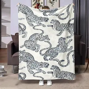 Leopard Print Soft Blanket, Leopard Pattern Blanket, 1 Count Casual Soft Throw Blanket, Air-conditioned Room Blanket, Warm Nap Blanket for Home & Office