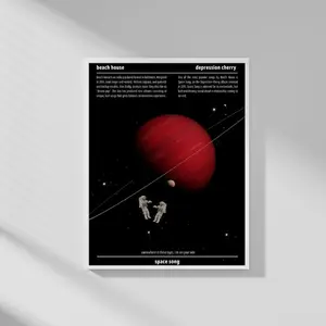 Beach House Band, Depression Cherry Poster, Space Song Poster, Space Song Beach House, Indie Music Poster