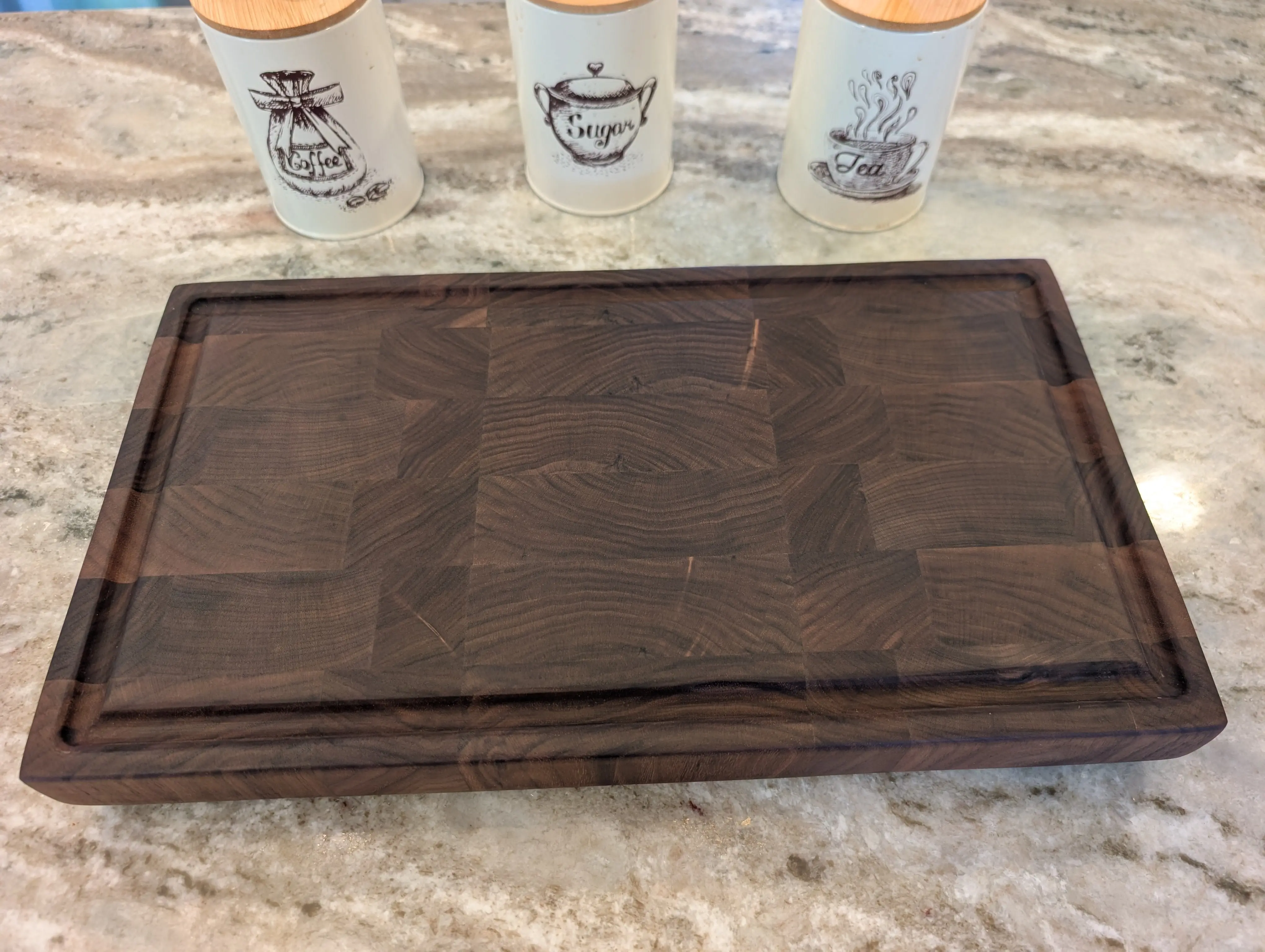 End Grain Walnut Butcher Block with Juice Groove (#336)