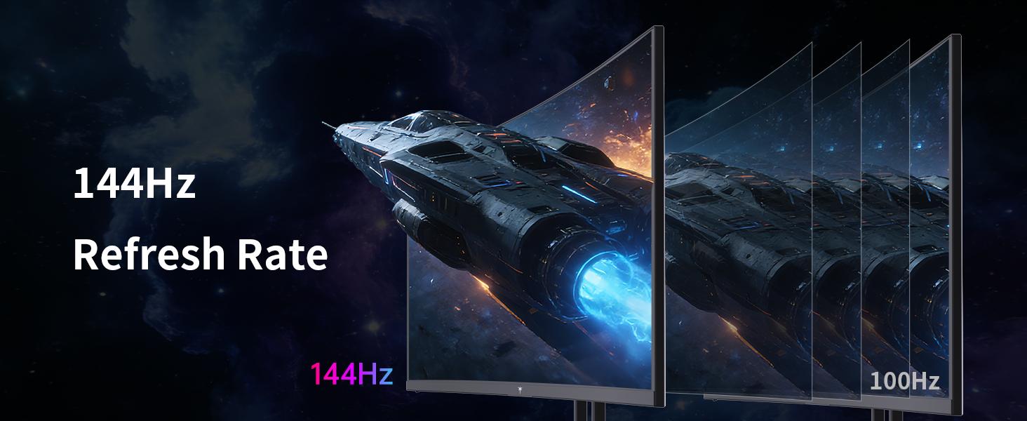 KTC 27" 2K QHD HDR400 VA 1500R Curved Gaming Monitor, 1440P QHD 144Hz 120Hz Monitor, Adaptive Sync, 400nits, HDMI 2.0 x2, DP 1.4, VESA 100x100 PC Monitor, H27S5C