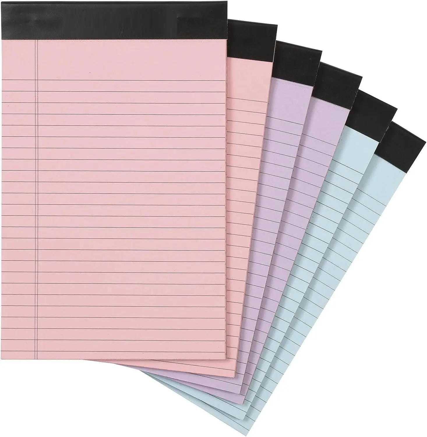 Narrow Ruled 5 x 8-Inch Lined Writing Note Pads, 6 Count (50 Sheet Pads), Multicolor memory book 2024 planner