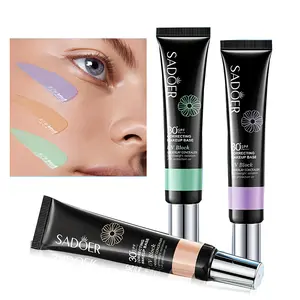 Color Correcting Primer Set – 3 Shades (Green, Purple, Beige) | Hydrating Tone-Up Cream | SPF 30+ Makeup Base for Redness, Dullness, Dark Circles