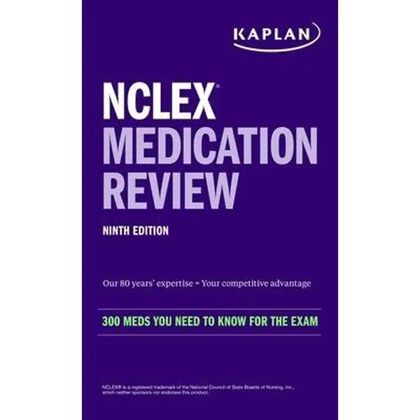 USED Book - NCLEX Medication Review: 300+ Meds You Need to Know for the Exam in a Pocket-Sized Guide by Kaplan Nursing (Paperback) - english