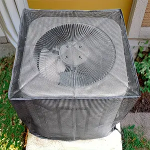 Outdoor Air Conditioner Cover Mesh Ventilated Black 1 Piece Window AC Protector Dustproof Durable Cover