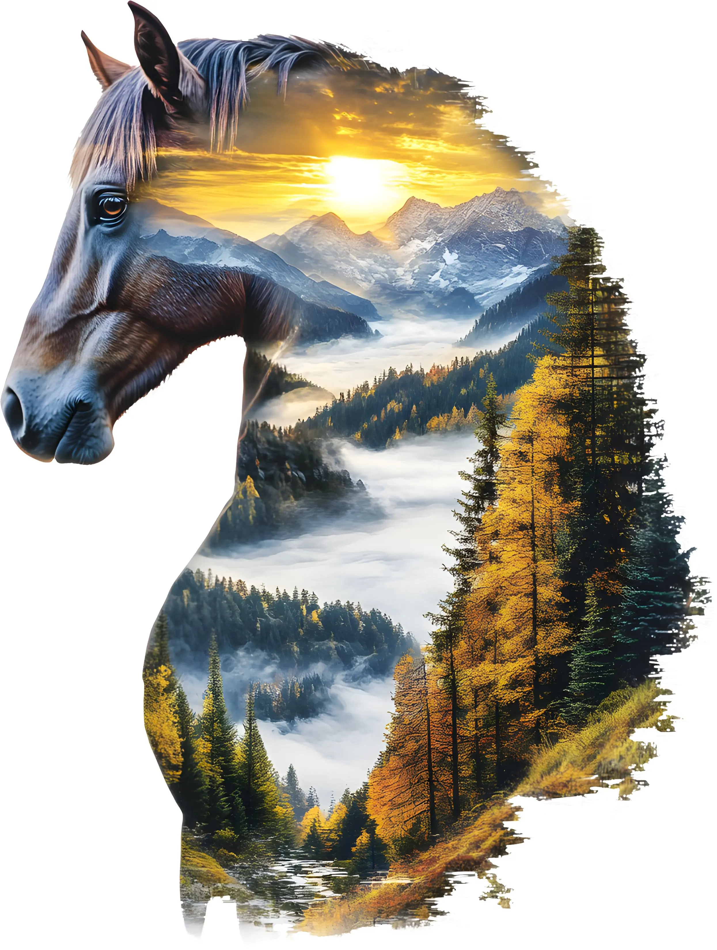 DTF Transfer – Horse Scene Multi Sizes (AN-HR001)