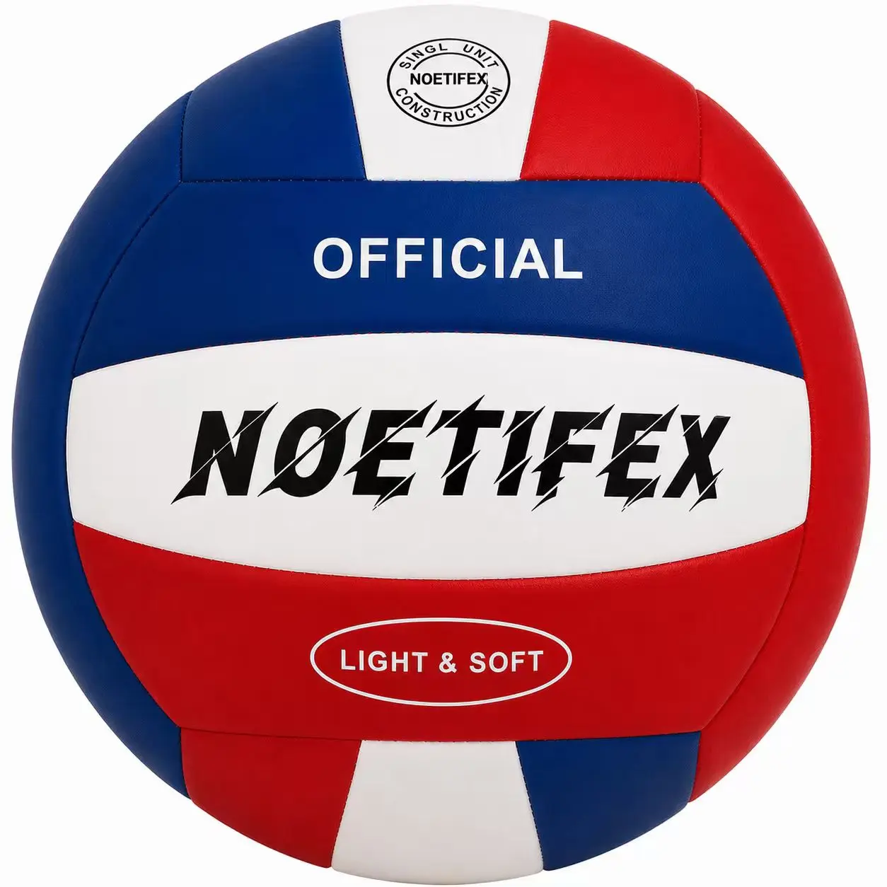 Deflated for Practice Volleyball - Light & Soft Polyester Fabric, Comfortable Touch, Silent, Safe for Kids Beginners, Indoor Home Training Activities, Sports Ball Game Use