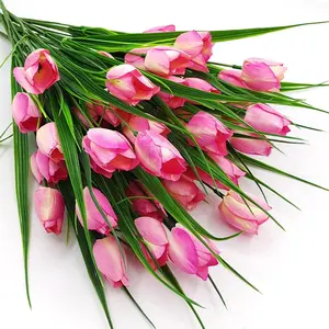 8 Bunches of Lifelike Fake Tulips for Party Table Decor DIY Arrangements and Photo Props Durable and Beautiful for Weddings Gatherings and Events