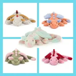Adorable Dragon Plush Doll Soft Comfortable Stuffed Animal for Kids Birthday Gift Calming Toy Cute Cuddly Plushie