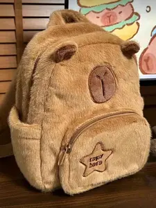 Cute Unique Capybara Backpack for Women Multifunctional Plush School Bag Casual Travel Rucksack