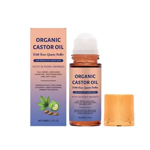 Castor oil treatment roll-on gently nourishes the body skin, moisturizes and softens, and is a portable daily massage treatment solution Organic Castor Oil
