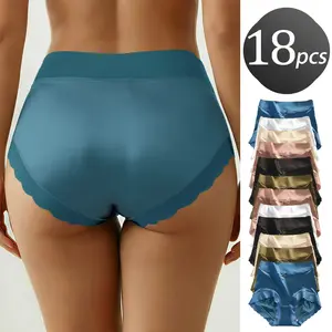 Women’s mid-rise seamless underwear set—highly elastic, soft, and breathable; slim fit, versatile for everyday wear; basic, comfortable, minimalist design; elegant and fashionable women’s intimate apparel/womenswear; suitable for graduation attire.