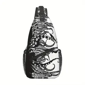 [Made in US] Crossbody Chest Bag Hiking Backpack Vintage Octopus Tentacles Shoulder Bag Folding Large Capacity Fashion Durable Can Be Used for Shopping, Work, Leisure Travel Beach Bag Fishing Backpack