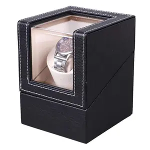 Automatic Single Watch Winder Box with Quiet Japanese Motor PU Leather Case