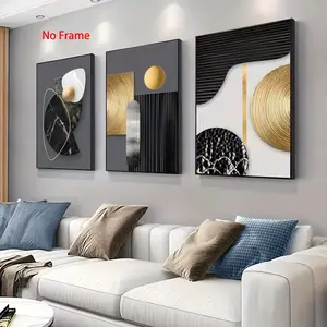 3PCS Modern abstract geometry, oil painting, printing posters, wall decoration, Nordic home decoration, living room art pictures, home decoration, canvas murals on walls